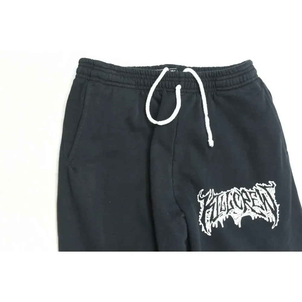 Kill Crew Heavyweight Lux METAL Sweatpants Unisex Small Black Slim Drawstring